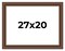 27x20 Traditional Brown Picture Frame - UV Acrylic, Foam Board Backing, Hanging Hardware